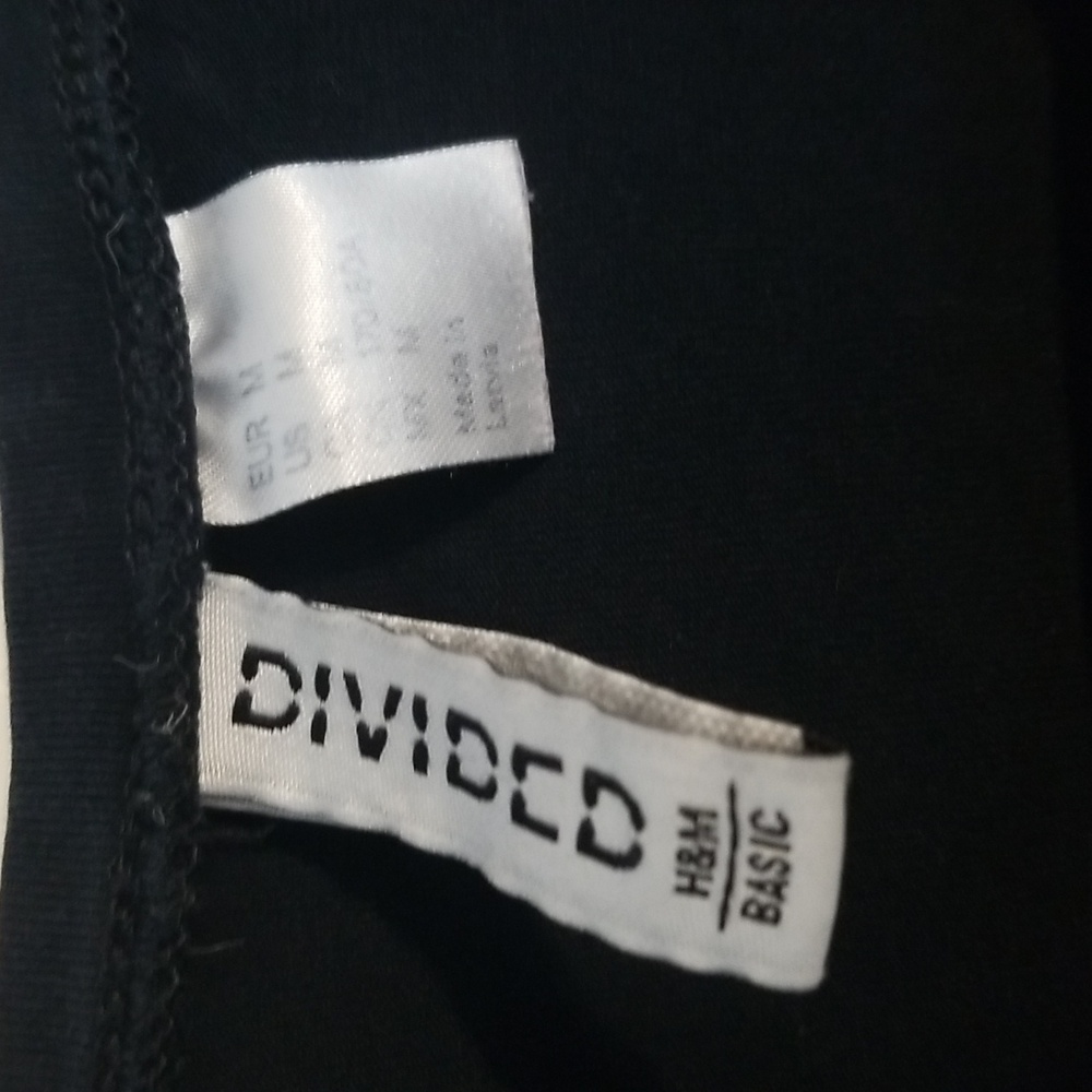 H&M Divided Black Basic Top, Long Sleeve, Size M - Picture 2 of 4